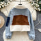 Lamb Wool Denim Patchwork Jacket