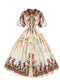 Courtly Floral Printed Pleated Dress