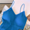 Chic V-neck Blue Padded Camisole