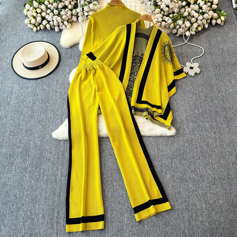 Cardigan&Sweater&Trousers Knitted 3Pcs
