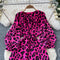 Vintage Leopard Printed Flared Dress