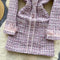 V-neck Pink Plaid Tweed Dress