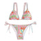 Print Halter Sexy Bikini Tie Split Swimsuit