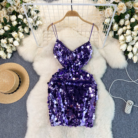 Party Sequined Short Slip Dress