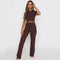 Stretchy Knitwear&Drawstring Trousers 2Pcs