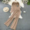 Hooded Knitwear&Trousers Knitted 2Pcs