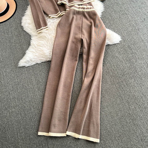 Cardigan&Vest&Trousers Knitted 3Pcs