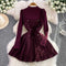 Sweater & Ruffled Tweed Vest Dress 2Pcs