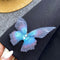 3D Blue Butterfly Black Blazer