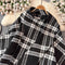 Plaid Black&White Tweed Cape Coat