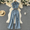 Polo Collar Sleeveless Denim Jumpsuits