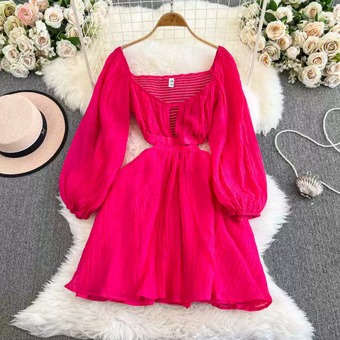 Sexy Low-cut Puffy Short Dress