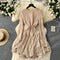 Fairy Hollow-knitted Ruffled Dress