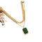 Square Emerald Pendant Double-layer Chain