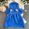 High-end 3d Ruffled Lace-up Dress