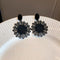 Mori Black Flower Elegant Earrings