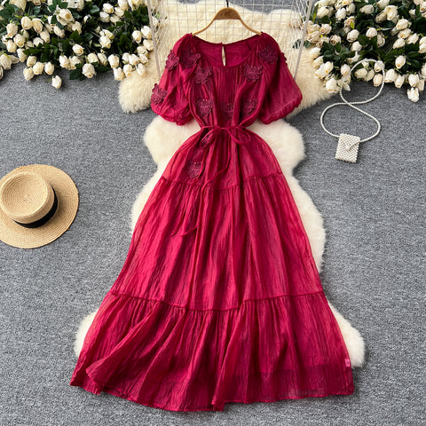 Elegant Butterfly Embroidered Dress