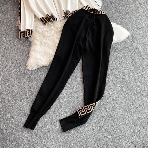 Zipped Cardigan&Trousers Jacquard 2Pcs