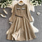 Ruffled Thickened Corduroy Shirt Dress