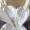 High-end Lace Neckline White Dress