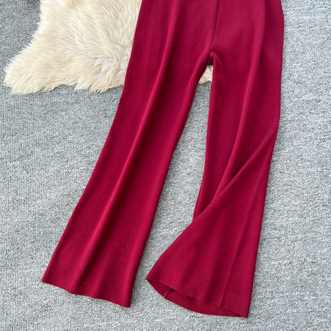 Embroidered Sweater & Trousers Knit 2Pcs