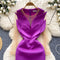 Niche 3D Ruffled Purple Dress