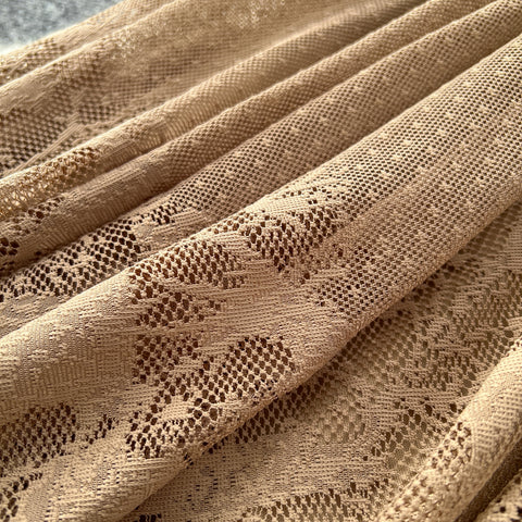 Hollowed Embroidered Mesh Half-body Skirt