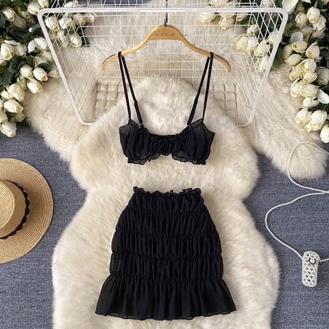 Camisole&Skirt Ruffled Niche 2Pcs