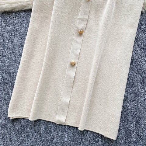 Lapeled Knitwear&Slim Skirt 2Pcs