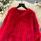 Solid Color Fluffy Loose-fit Knitwear