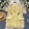 Sweetie Deep V-neck Chiffon Dress