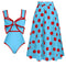 Bowtie&Dots Chiffon Beach Skirt Set Swimsuit