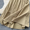 Lapeled Top&Pleated Skirt 2Pcs