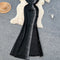 One-shoulder Sequined Black Party Dress