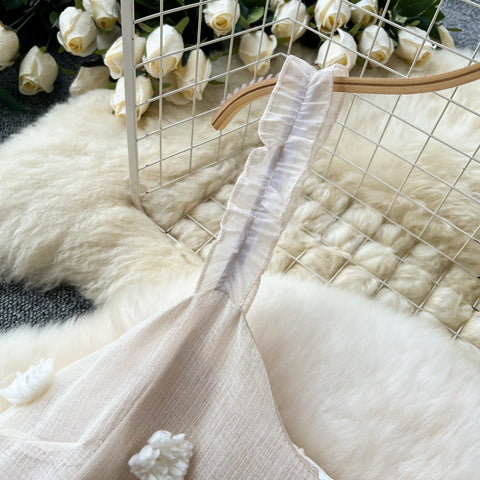 3d Floral Loose-fit Slip Dress