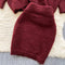 Lace Collar Sweater&Skirt Knitted 2Pcs