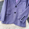 Korean Style V-neck Purple Blazer