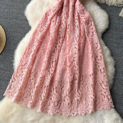 Retro Floral Crochet Lace Dress