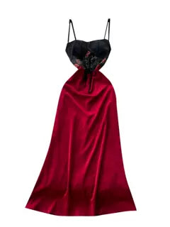 Lace-up Patchwork Floral Slip Dress