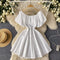 Sweetie Pleated Solid Puffy Dress