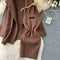 Cardigan&Slip Dress Twisted-knit 2Pcs