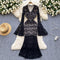 High-end Flared Sleeveless Lace Dress