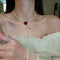 Rose Red Zirconia Collarbone Chain