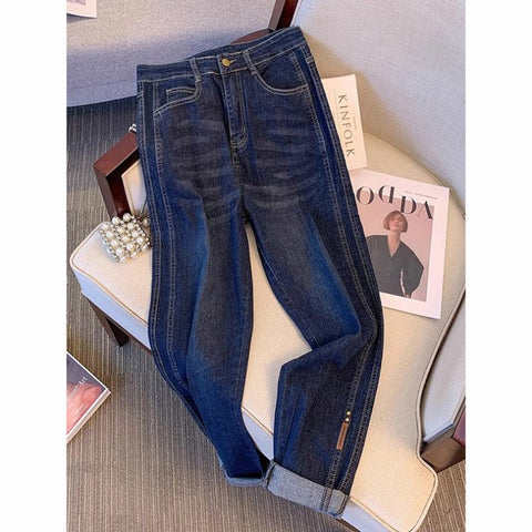 Faux Two-pieces Knitwear&Jeans 2Pcs