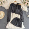 Hoodie&Cardigan&Skirt Lace-up 3Pcs