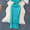 Solid Color Round Collar Knitted Dress