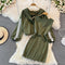 Hooded Jacket&Vest Dress Chic 2Pcs