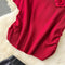 Wine Red Sweater&Draped Skirt 2Pcs