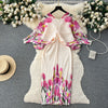 High-end Pleated Floral Printed Dress