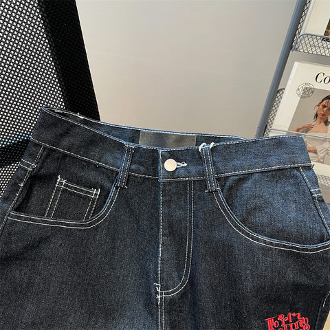 Chic Plaid Patchwork Rolled Jeans
